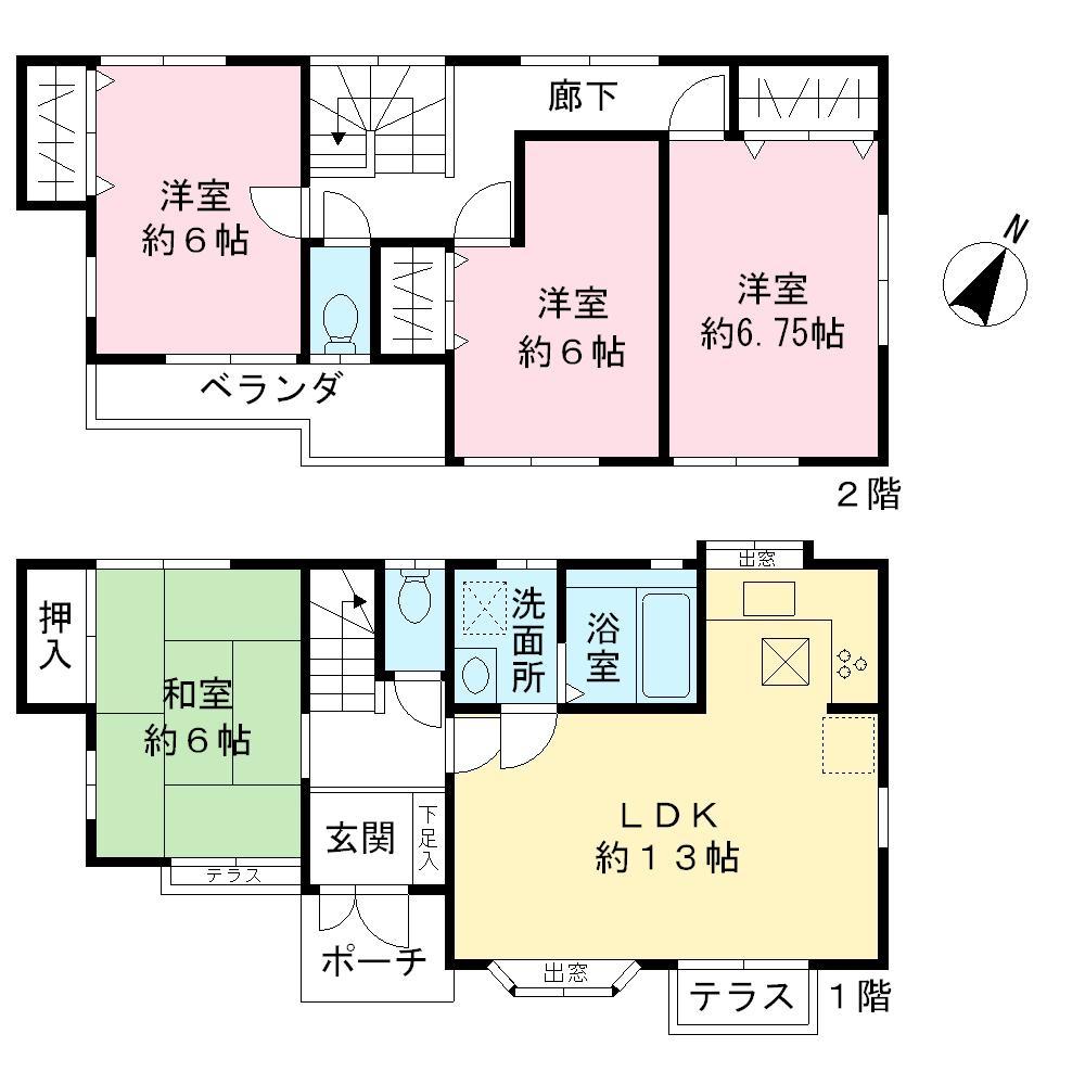 Floor plan. 35,800,000 yen, 4LDK, Land area 116 sq m , Building area 91.91 sq m