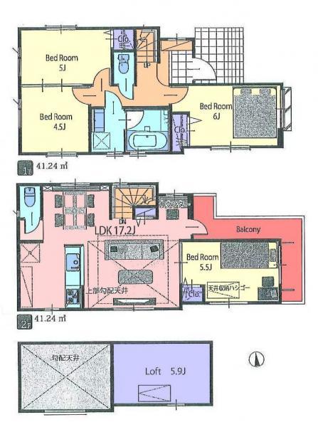 Floor plan. 51,800,000 yen, 3LDK, Land area 82.79 sq m , Building area 82.48 sq m