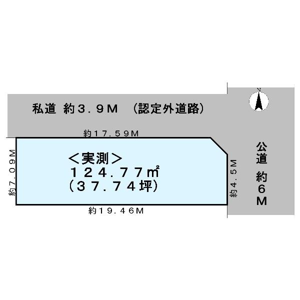Compartment figure. Land price 52,800,000 yen, Land area 124.77 sq m