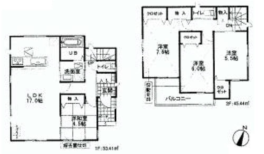 Floor plan. Price 55,800,000 yen, 4LDK, Land area 120.68 sq m , Building area 98.85 sq m