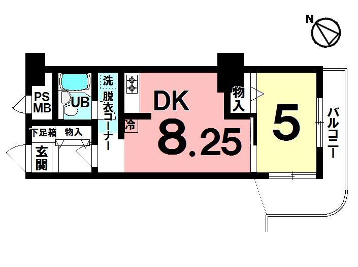 Floor plan. 1DK, Price 15.8 million yen, Occupied area 29.64 sq m