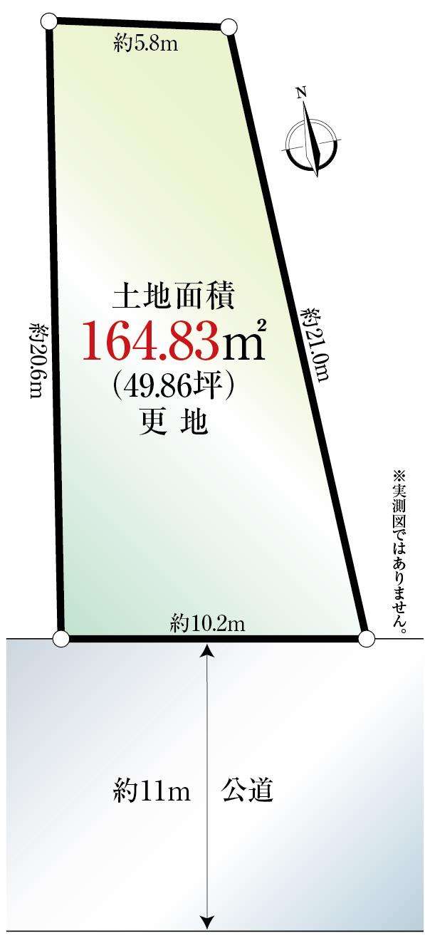Compartment figure. Land price 61,800,000 yen, Land area 164.83 sq m