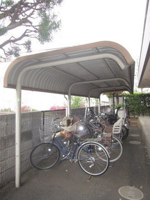 Other common areas. Bicycle parking lot with a roof