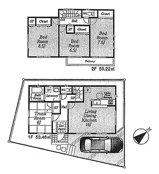 Floor plan. 51,800,000 yen, 4LDK, Land area 101.14 sq m , Building area 103.68 sq m