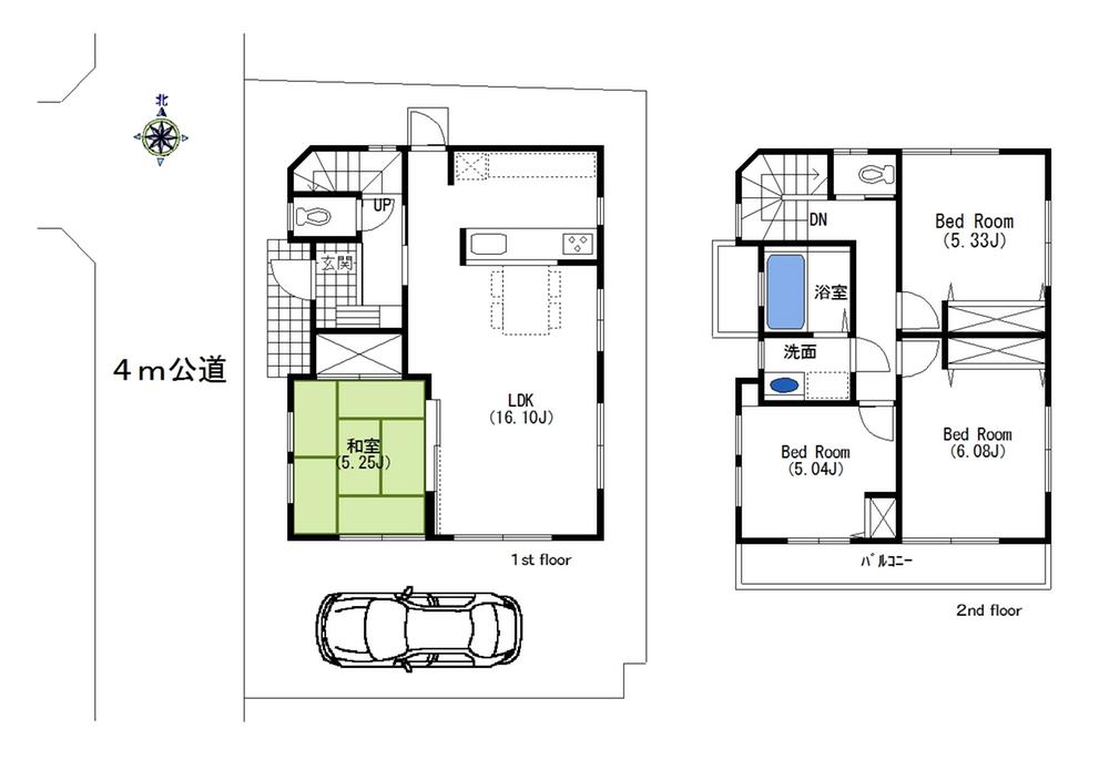 Floor plan. 58,800,000 yen, 4LDK, Land area 86.92 sq m , Building area 86.86 sq m 16 quires more LDK good per yang, It has become a Japanese-style room and Tsuzukiai.  In spacious space of 21 tatami than if released. 