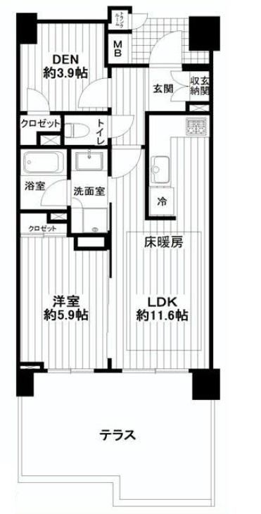 Floor plan. 1LDK + S (storeroom), Price 27,800,000 yen, Occupied area 48.98 sq m