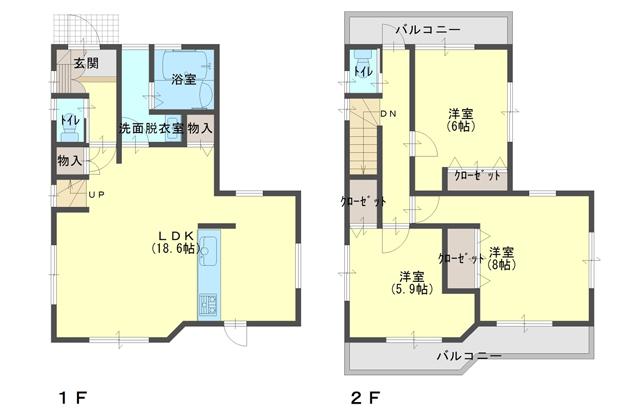 Floor plan. 51,800,000 yen, 3LDK, Land area 88.17 sq m , Building area 88.08 sq m