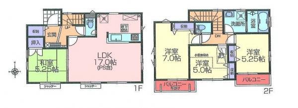 Floor plan. 55,800,000 yen, 4LDK, Land area 93.48 sq m , Building area 93.36 sq m