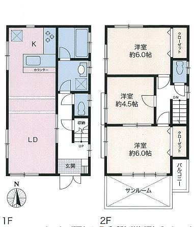 Floor plan. 39,800,000 yen, 3LDK, Land area 89.94 sq m , Building area 73.53 sq m