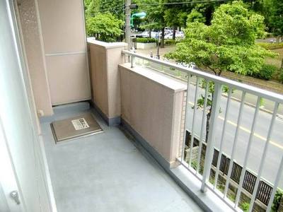 Balcony. There is Johoku Central Park in front of the eye