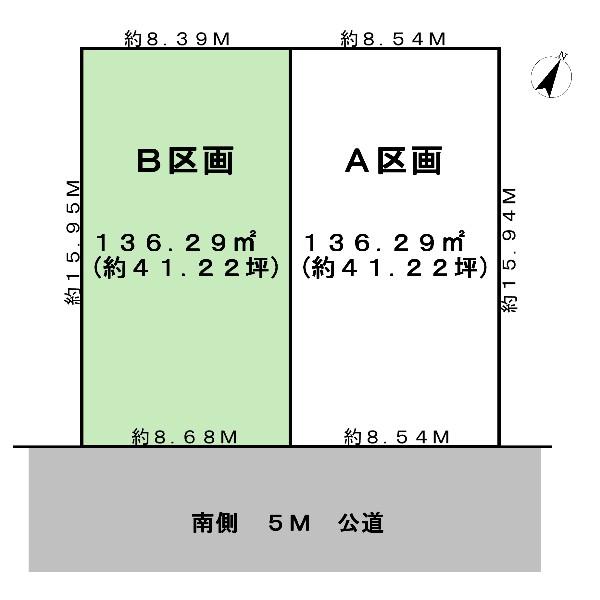 Compartment figure. Land price 64,800,000 yen, Land area 136.29 sq m