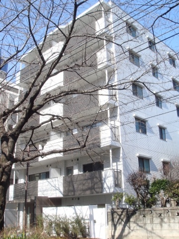 Building appearance. Tile of the apartment was based on white