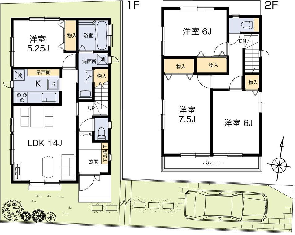 Other building plan example. Building plan example (A Building) building price 11,220,000 yen (8% consumption tax included), Building area 92.73 sq m