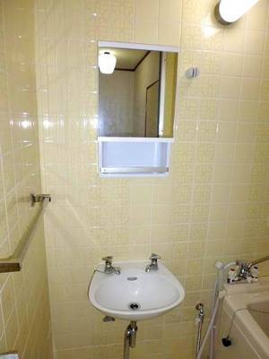 Bath. Washbasin and cabinet in the bathroom