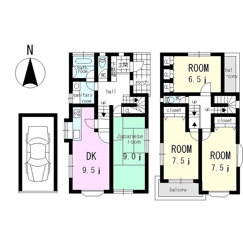 Floor plan. 42,800,000 yen, 4LDK, Land area 87.63 sq m , Building area 115.7 sq m