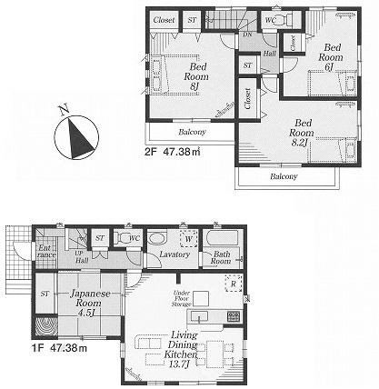 Floor plan. 40,800,000 yen, 4LDK, Land area 101.74 sq m , Building area 94.76 sq m floor plan