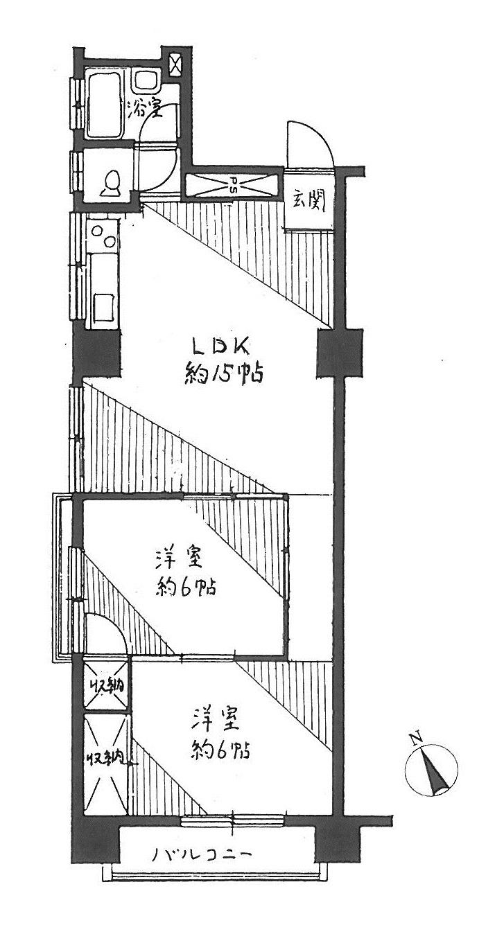 Floor plan. 2LDK, Price 12.8 million yen, Occupied area 50.74 sq m , Balcony area 3.5 sq m