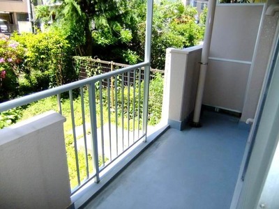 Balcony. Southwest face of the balcony and private garden