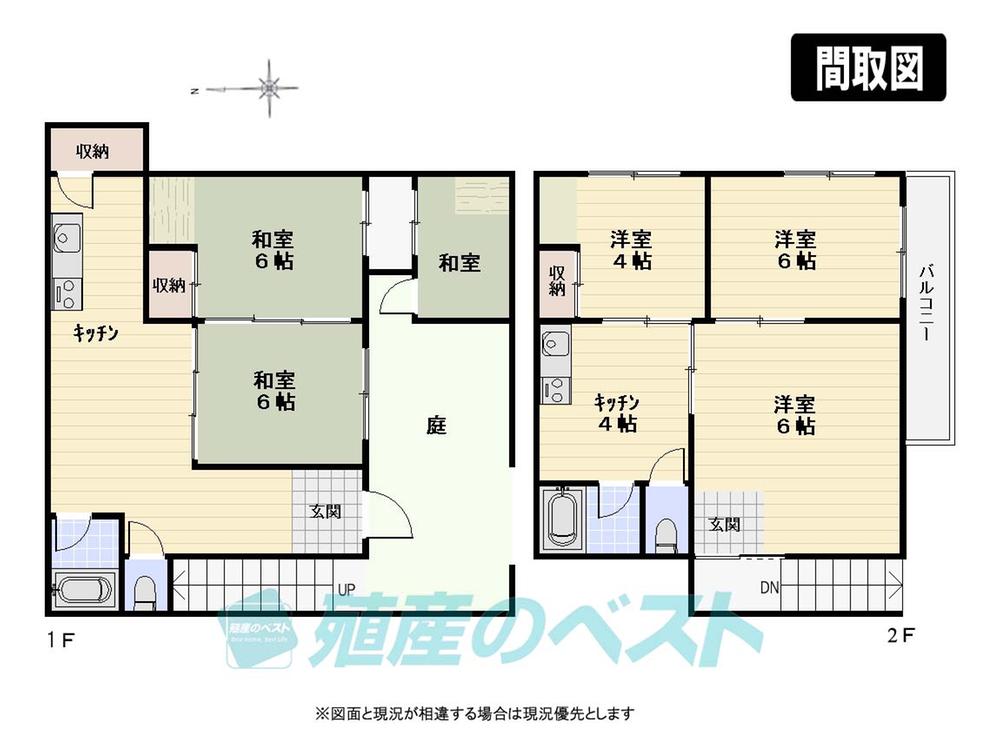 Floor plan. 38 million yen, 6K, Land area 117.75 sq m , Building area 103.05 sq m