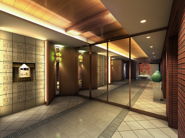 Buildings and facilities. Kraft is on the wall tile, By further Hythe the quaint lighting, It is gently greet space who live. Also busy everyday, It switched to a peaceful time and arrive to this entrance. It is a design that put the feelings. (Entrance Rendering)