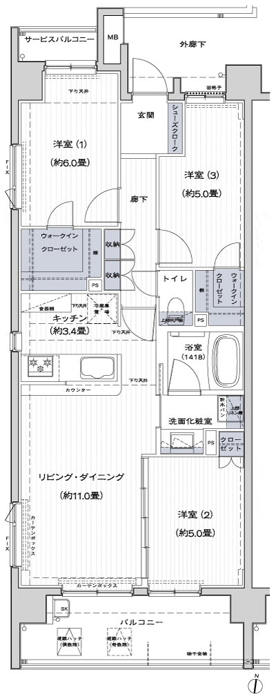 Floor: 3LDK + 2 walk-in closet, the occupied area: 68.48 sq m, Price: 47,500,000 yen, now on sale
