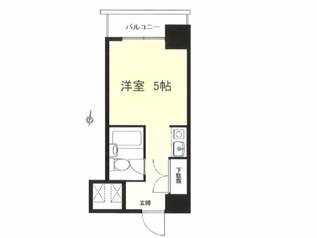 Floor plan. Price 9 million yen, Footprint 17.4 sq m , Balcony area 2.61 sq m Pacific New Toyotama Floor Plan