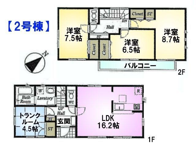 Floor plan. 47,800,000 yen, 3LDK+S, Land area 105.62 sq m , Building area 99.62 sq m