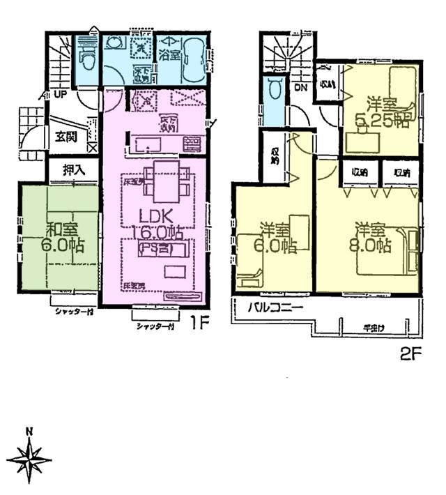 Floor plan. (17 Building), Price 58,900,000 yen, 4LDK, Land area 105.09 sq m , Building area 99.37 sq m