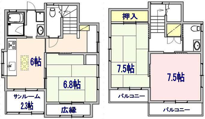 Floor plan. 35 million yen, 3DK, Land area 77.19 sq m , Building area 75.76 sq m