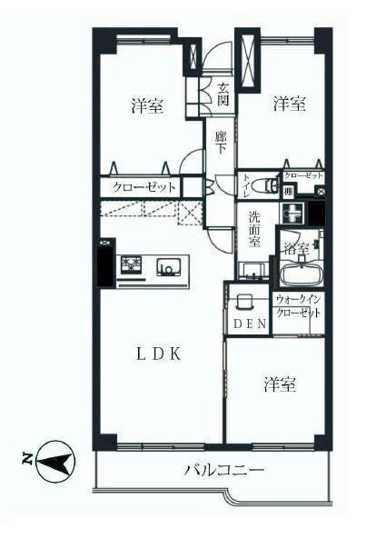 Floor plan. 3LDK, Price 36,800,000 yen, Occupied area 78.13 sq m , Balcony area 10.64 sq m