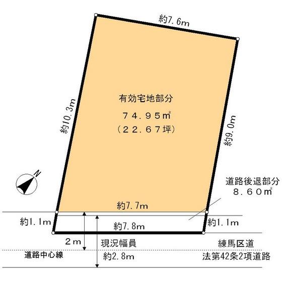 Compartment figure. Land price 22,800,000 yen, Land area 83.46 sq m