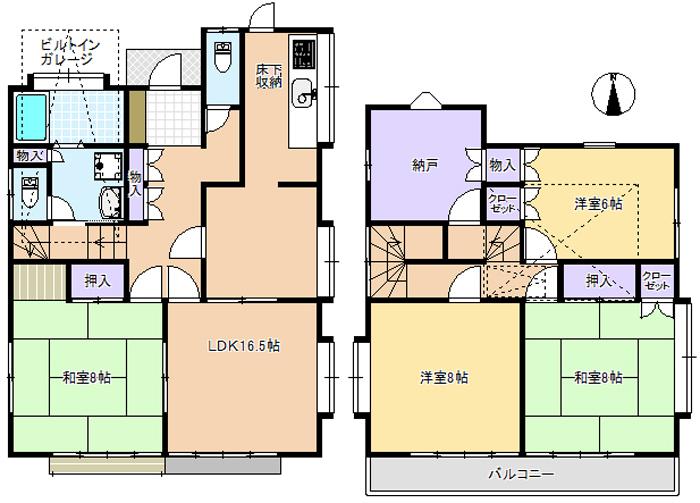 Floor plan. 28.8 million yen, 4LDK + S (storeroom), Land area 134.57 sq m , Building area 131.69 sq m floor plan