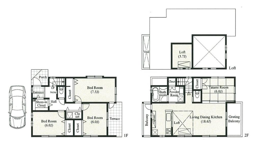 Floor plan. 69,800,000 yen, 4LDK, Land area 103.96 sq m , Building area 103.68 sq m