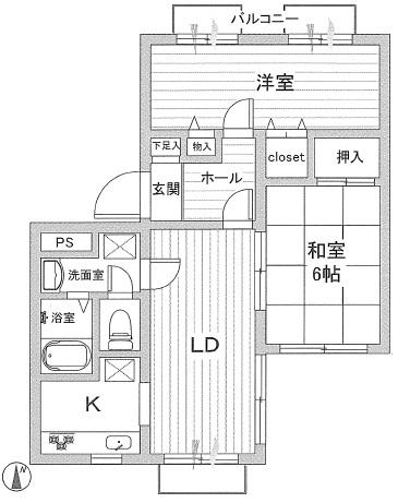 Floor plan. 2LDK, Price 19,800,000 yen, Occupied area 55.13 sq m , Balcony area 5 sq m