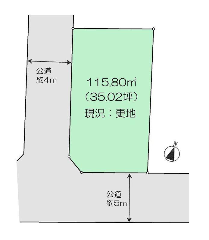 Compartment figure. Land price 58,800,000 yen, Land area 115.8 sq m Shakujii Park Uchi