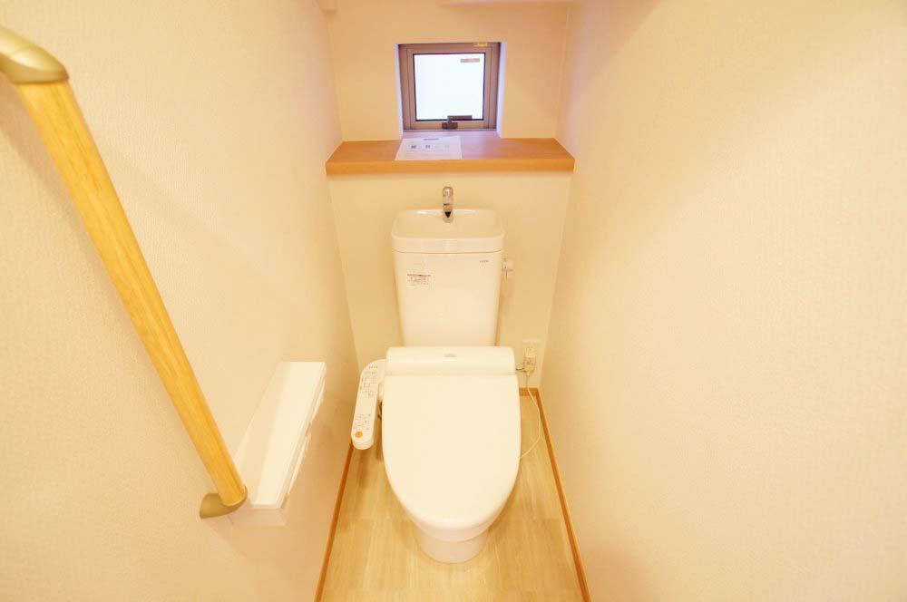 Toilet. Bathroom with a shower. 