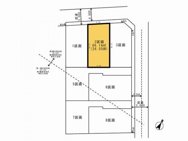 Compartment figure. Land price 40,800,000 yen, Land area 86.14 sq m