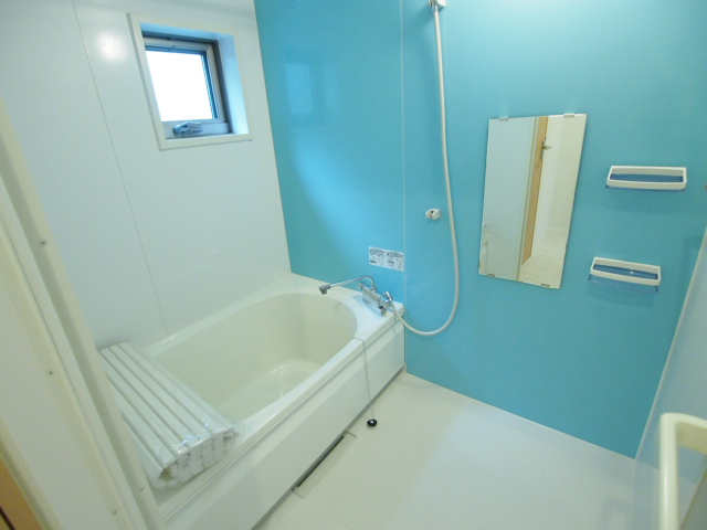 Bath. Clear Blue panel of bright stylish bath!