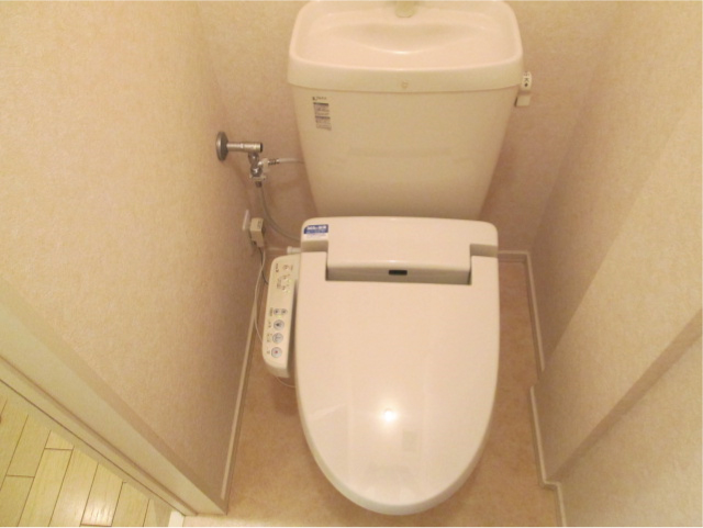 Building appearance. Washlet new unused