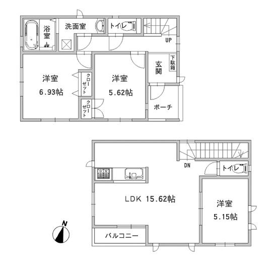 Floor plan. (3 Building), Price 43,800,000 yen, 3LDK, Land area 88.53 sq m , Building area 78.66 sq m