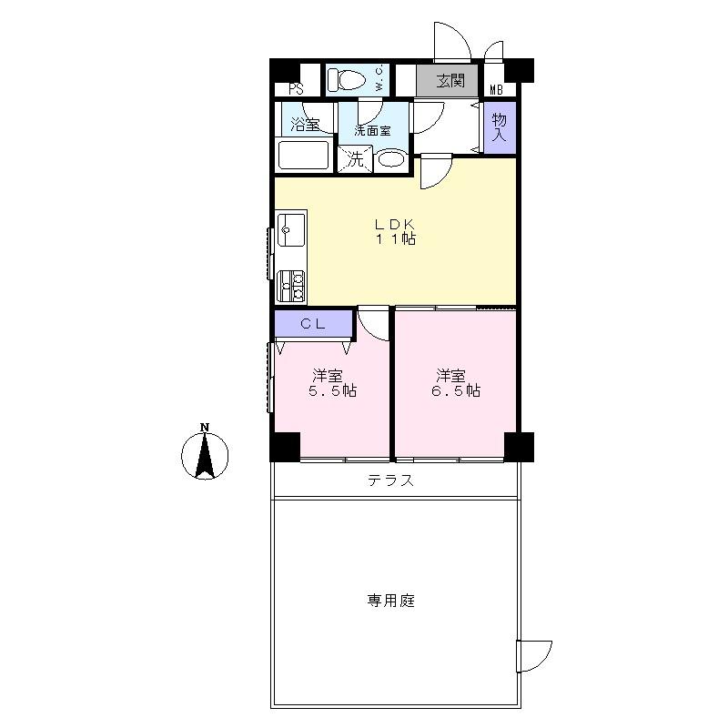 Floor plan. 2LDK, Price 18,800,000 yen, Occupied area 51.52 sq m