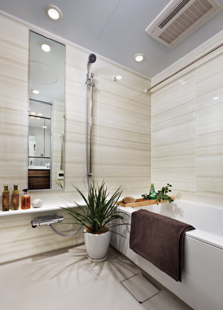 Bathing-wash room.  [Bathroom] A "stress-free" concept, Bathroom in consideration of the use comfort of goodness. Not only enhance the relaxing effect, It was also friendly to the functionality of that care of ease.