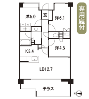 Floor: 3LDK, occupied area: 67.95 sq m, Price: 44,700,000 yen, now on sale