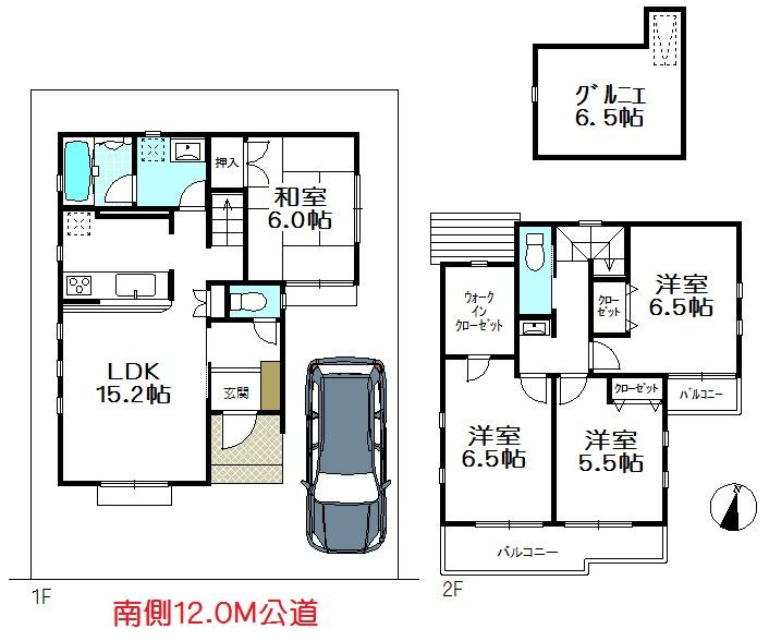 Floor plan. (3 Building), Price 61,800,000 yen, 4LDK, Land area 105.67 sq m , Building area 94.67 sq m