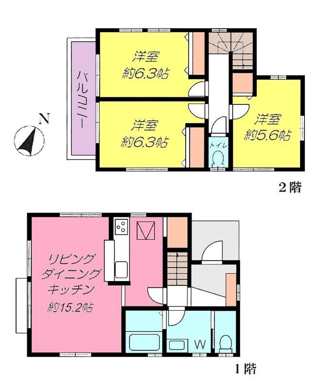 Floor plan. 34,800,000 yen, 3LDK, Land area 80.02 sq m , Building area 79.9 sq m Oizumigakuen Detached