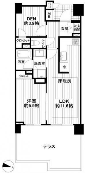 Floor plan. 1LDK+S, Price 27,800,000 yen, Occupied area 48.98 sq m