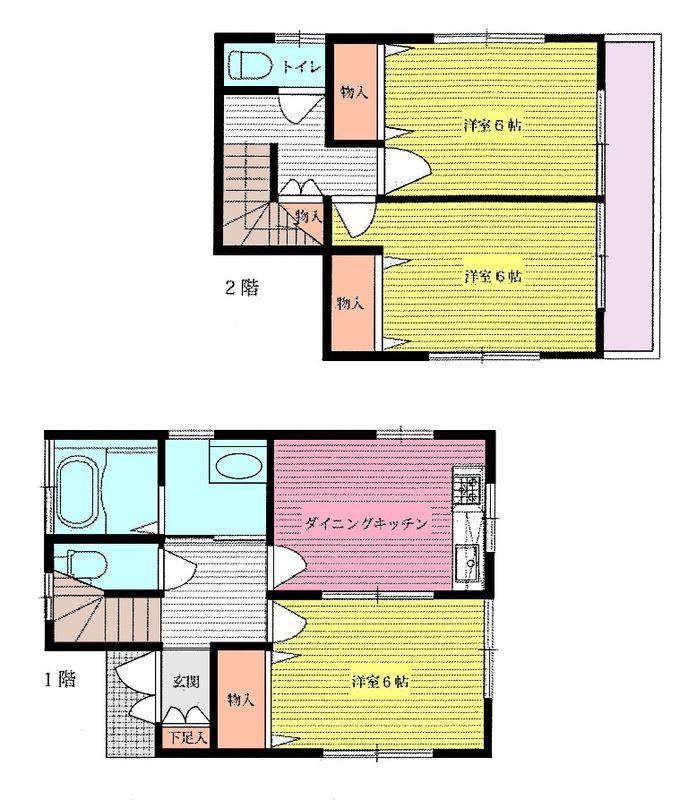 Floor plan. 22 million yen, 3DK, Land area 90.04 sq m , Building area 67.76 sq m Oizumigakuen Detached