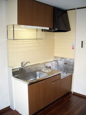 Kitchen. Two-burner gas stove installation Allowed