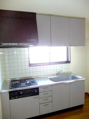 Kitchen. 3-burner stove in the kitchen (with window)