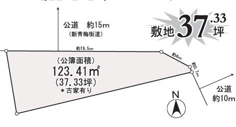 Compartment figure. Land price 54,900,000 yen, Facing the land area 123.41 sq m new Ome Kaido